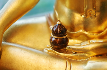 Vajra Realm Amber Light Wisdom Enameled Copper Gourd Necklace